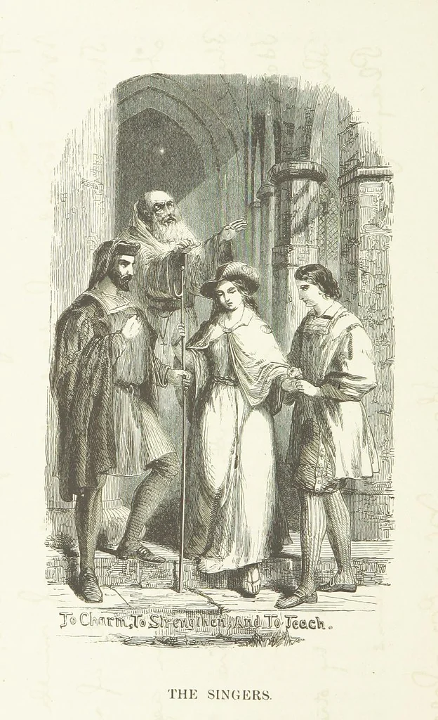 An illustration from Illustrated Library of favorite Song. Based upon folk songs. ... With an introduction, and edited by J. G. Holland ... Illustrated with ... engravings, ... after designs by Church, Johnson, etc, 1873, leaf 648