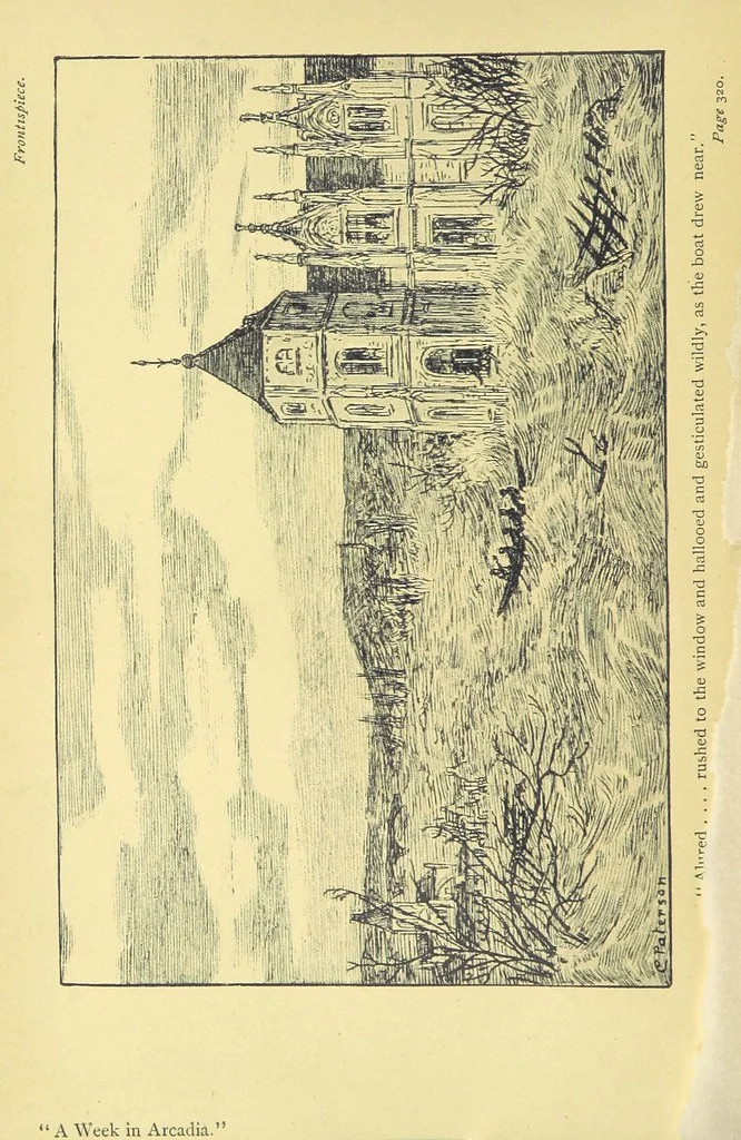 An illustration from A Week in Arcadia. [A novel.] Illustrated by Caroline Paterson, 1888, leaf 8