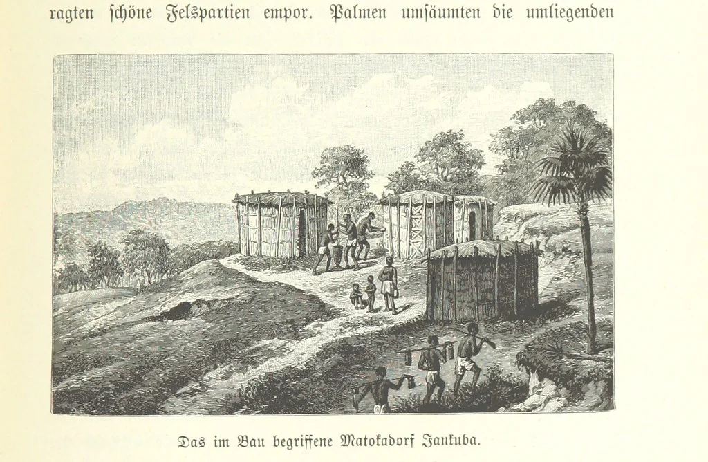 An illustration from Von der Capstadt ins Land der Maschukulumbe. Reisen im südlichen Afrika in den Jahren 1883-1887 ... Mit 205 Original-Holzschnitten, etc, 1890, leaf 1003