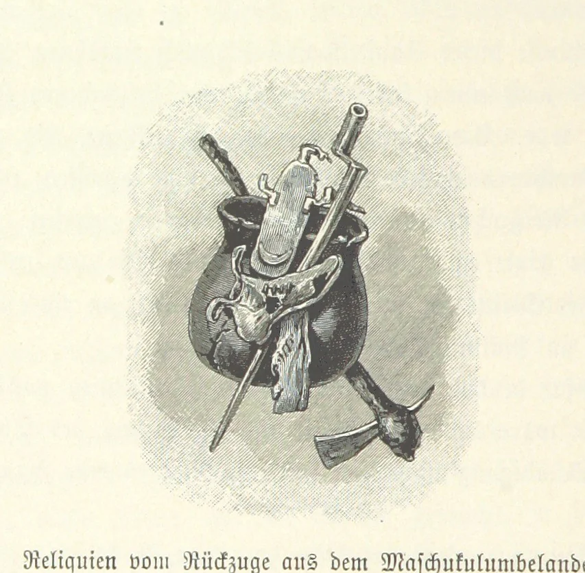 An illustration from Von der Capstadt ins Land der Maschukulumbe. Reisen im südlichen Afrika in den Jahren 1883-1887 ... Mit 205 Original-Holzschnitten, etc, 1890, leaf 1020