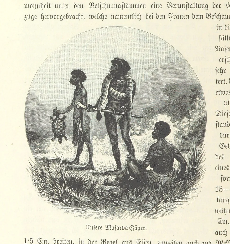 An illustration from Von der Capstadt ins Land der Maschukulumbe. Reisen im südlichen Afrika in den Jahren 1883-1887 ... Mit 205 Original-Holzschnitten, etc, 1890, leaf 196