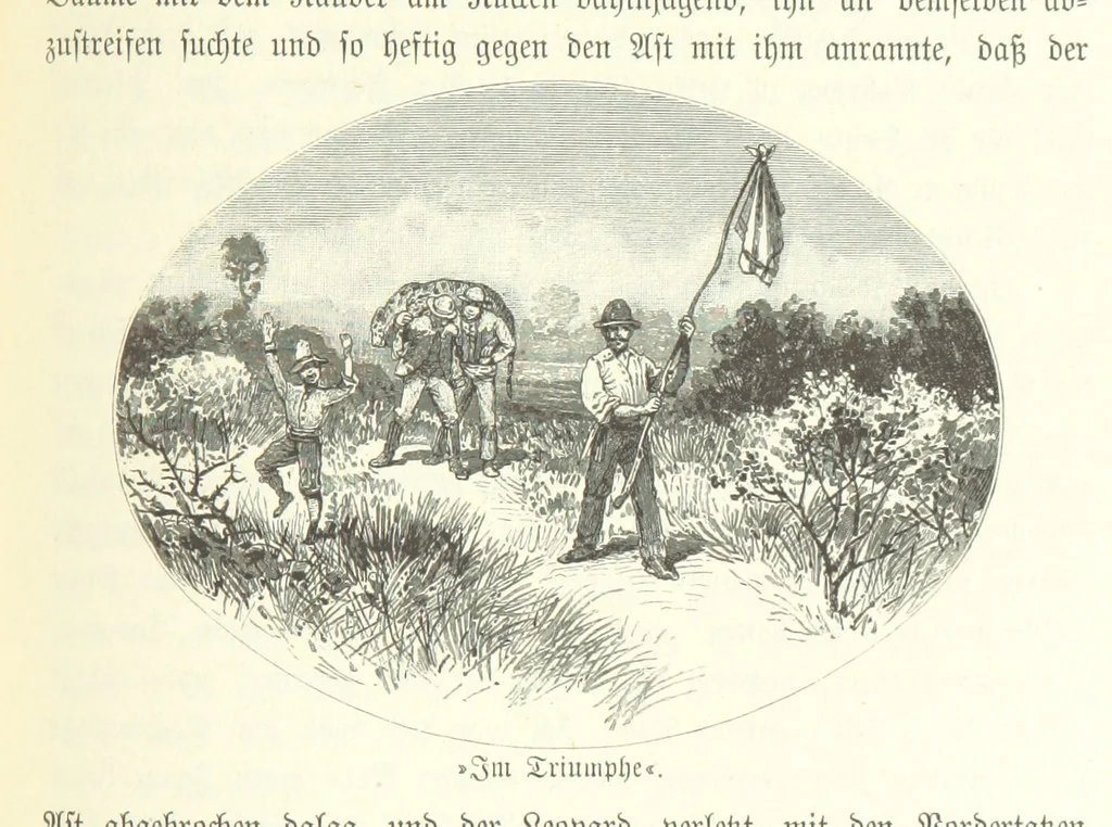 An illustration from Von der Capstadt ins Land der Maschukulumbe. Reisen im südlichen Afrika in den Jahren 1883-1887 ... Mit 205 Original-Holzschnitten, etc, 1890, leaf 201