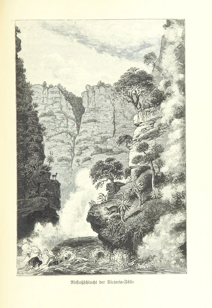 An illustration from Von der Capstadt ins Land der Maschukulumbe. Reisen im südlichen Afrika in den Jahren 1883-1887 ... Mit 205 Original-Holzschnitten, etc, 1890, leaf 413