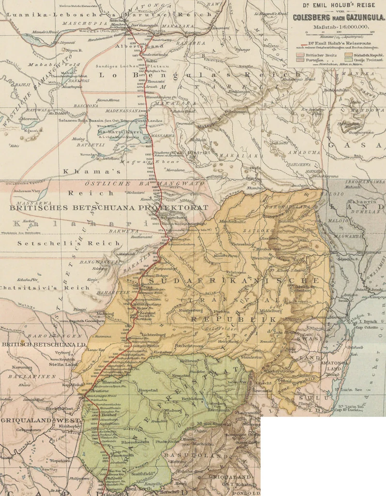 An illustration from Von der Capstadt ins Land der Maschukulumbe. Reisen im südlichen Afrika in den Jahren 1883-1887 ... Mit 205 Original-Holzschnitten, etc, 1890, leaf 581