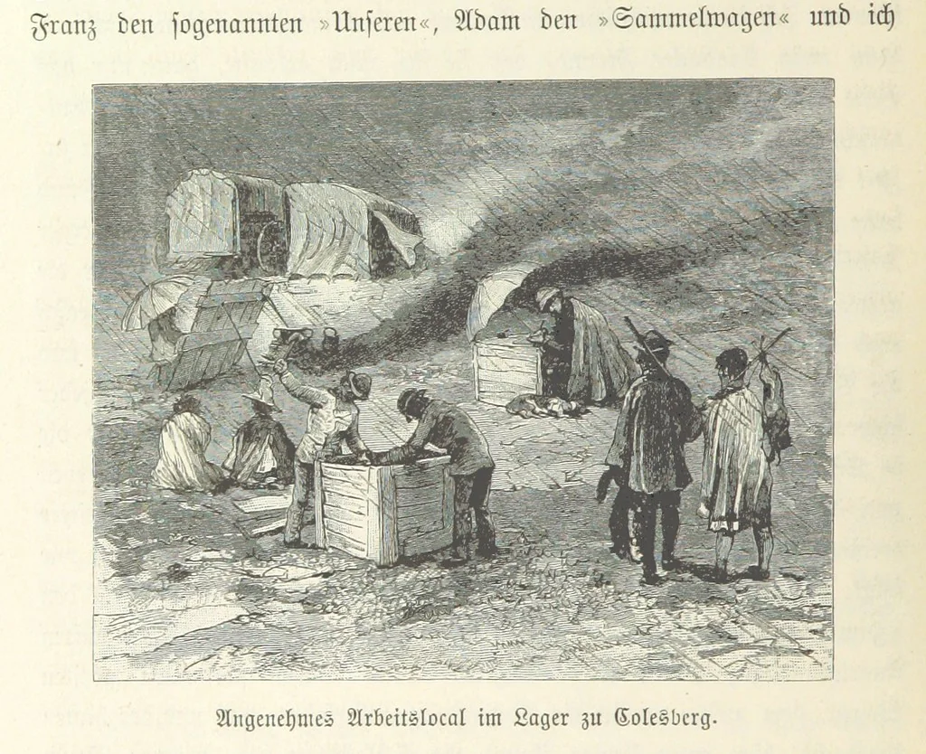 An illustration from Von der Capstadt ins Land der Maschukulumbe. Reisen im südlichen Afrika in den Jahren 1883-1887 ... Mit 205 Original-Holzschnitten, etc, 1890, leaf 60