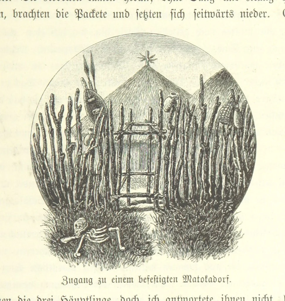 An illustration from Von der Capstadt ins Land der Maschukulumbe. Reisen im südlichen Afrika in den Jahren 1883-1887 ... Mit 205 Original-Holzschnitten, etc, 1890, leaf 719
