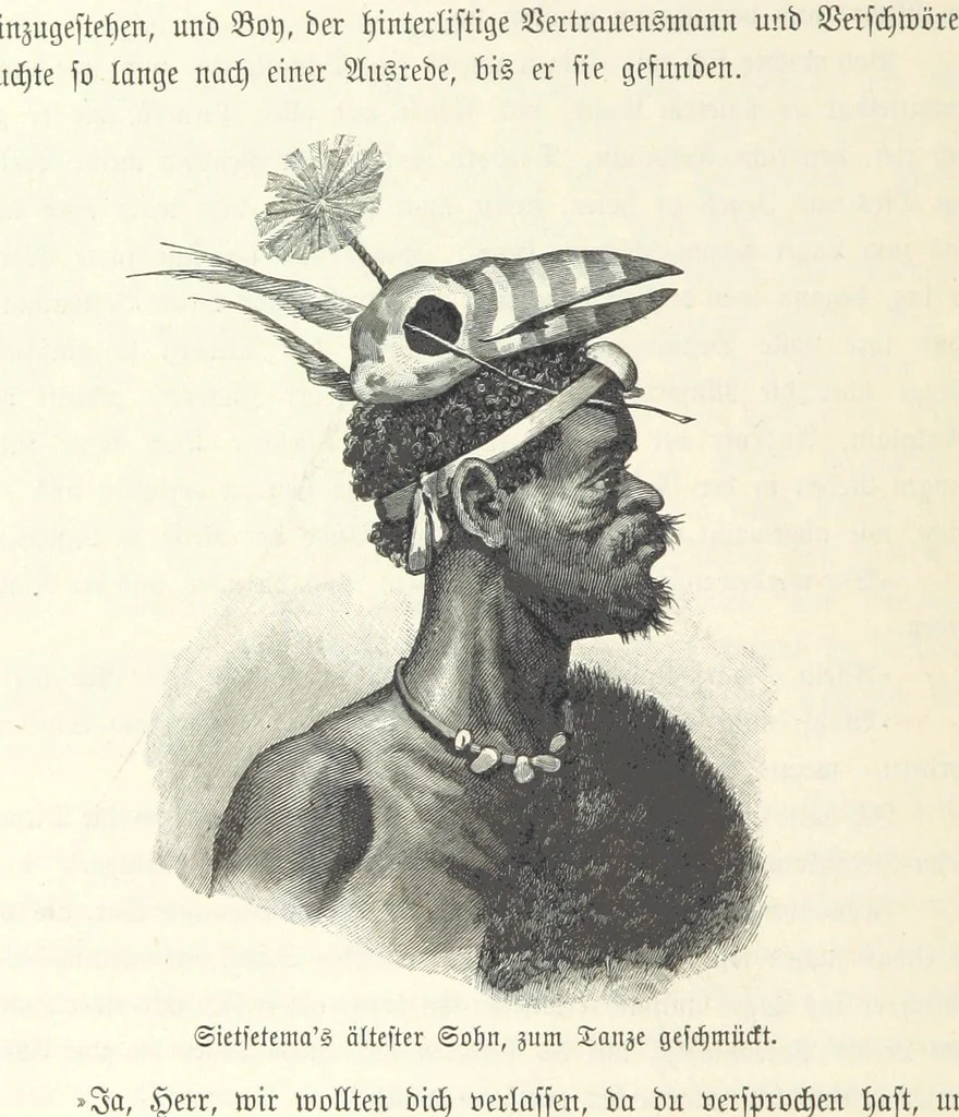An illustration from Von der Capstadt ins Land der Maschukulumbe. Reisen im südlichen Afrika in den Jahren 1883-1887 ... Mit 205 Original-Holzschnitten, etc, 1890, leaf 742