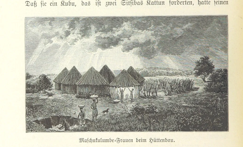 An illustration from Von der Capstadt ins Land der Maschukulumbe. Reisen im südlichen Afrika in den Jahren 1883-1887 ... Mit 205 Original-Holzschnitten, etc, 1890, leaf 854