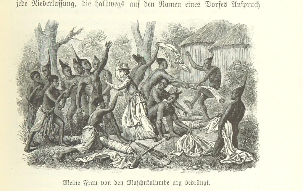 An illustration from Von der Capstadt ins Land der Maschukulumbe. Reisen im südlichen Afrika in den Jahren 1883-1887 ... Mit 205 Original-Holzschnitten, etc, 1890, leaf 855
