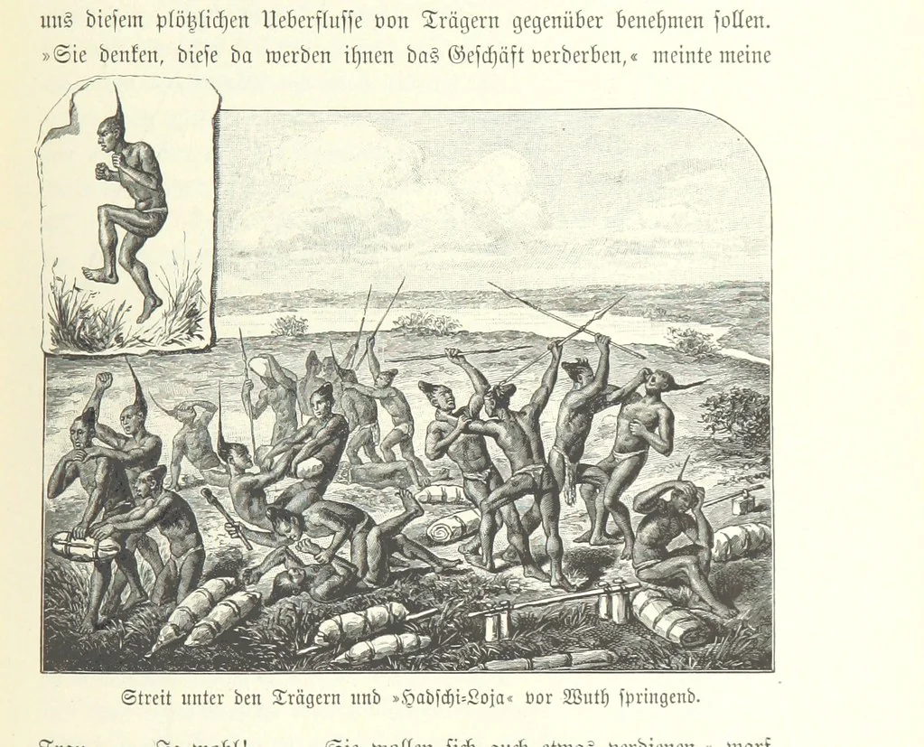 An illustration from Von der Capstadt ins Land der Maschukulumbe. Reisen im südlichen Afrika in den Jahren 1883-1887 ... Mit 205 Original-Holzschnitten, etc, 1890, leaf 895