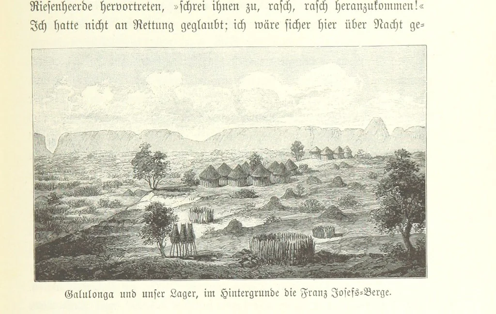 An illustration from Von der Capstadt ins Land der Maschukulumbe. Reisen im südlichen Afrika in den Jahren 1883-1887 ... Mit 205 Original-Holzschnitten, etc, 1890, leaf 927
