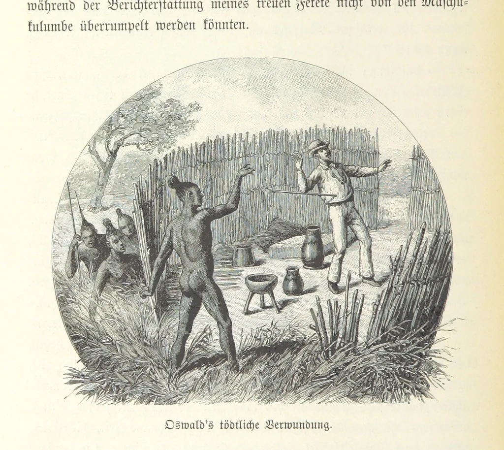 An illustration from Von der Capstadt ins Land der Maschukulumbe. Reisen im südlichen Afrika in den Jahren 1883-1887 ... Mit 205 Original-Holzschnitten, etc, 1890, leaf 950