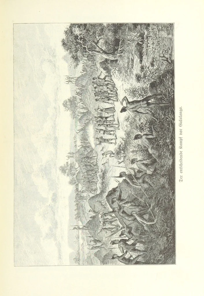 An illustration from Von der Capstadt ins Land der Maschukulumbe. Reisen im südlichen Afrika in den Jahren 1883-1887 ... Mit 205 Original-Holzschnitten, etc, 1890, leaf 959