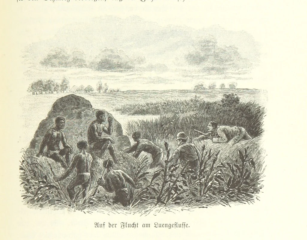 An illustration from Von der Capstadt ins Land der Maschukulumbe. Reisen im südlichen Afrika in den Jahren 1883-1887 ... Mit 205 Original-Holzschnitten, etc, 1890, leaf 967