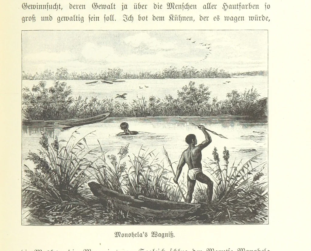 An illustration from Von der Capstadt ins Land der Maschukulumbe. Reisen im südlichen Afrika in den Jahren 1883-1887 ... Mit 205 Original-Holzschnitten, etc, 1890, leaf 971