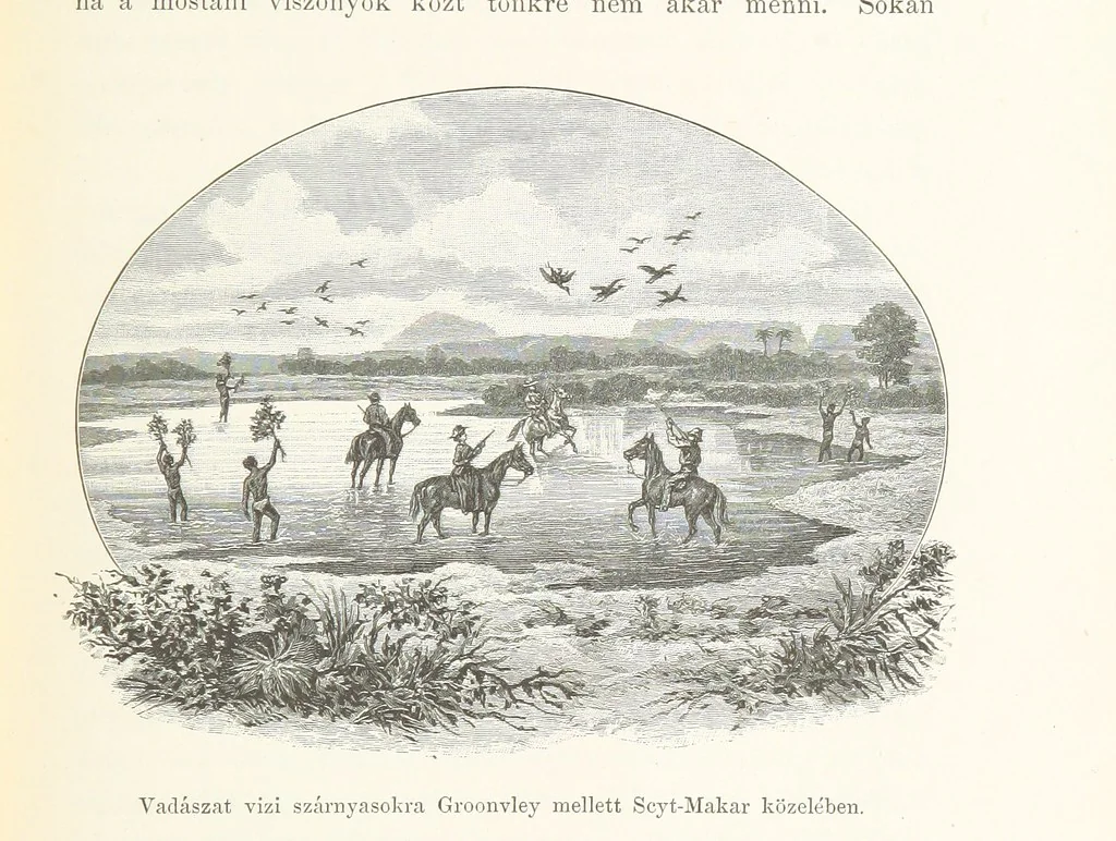 An illustration from A Fokvárostól a Masukulumbék országába, 1883-1887 ... Jogosított kiadás, ... 160 ... fametszettel és 2 térképpel, 1890, leaf 107