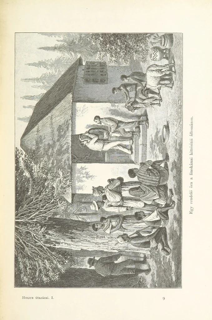 An illustration from A Fokvárostól a Masukulumbék országába, 1883-1887 ... Jogosított kiadás, ... 160 ... fametszettel és 2 térképpel, 1890, leaf 149