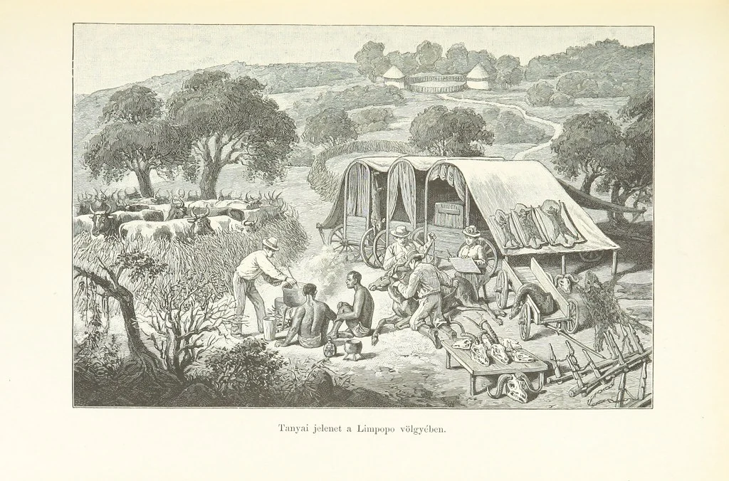 An illustration from A Fokvárostól a Masukulumbék országába, 1883-1887 ... Jogosított kiadás, ... 160 ... fametszettel és 2 térképpel, 1890, leaf 173