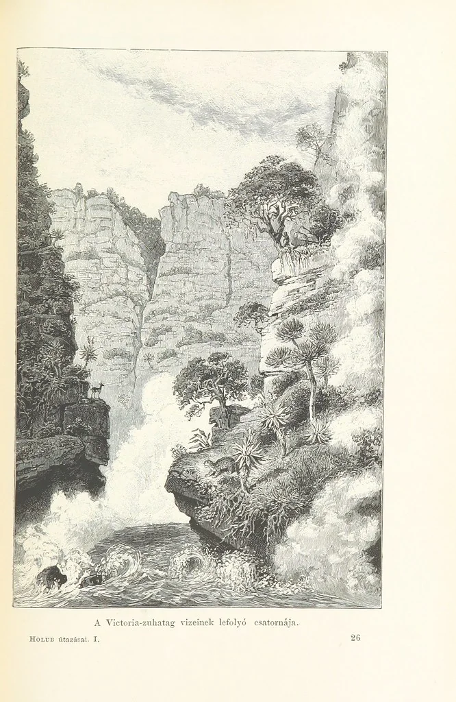 An illustration from A Fokvárostól a Masukulumbék országába, 1883-1887 ... Jogosított kiadás, ... 160 ... fametszettel és 2 térképpel, 1890, leaf 421