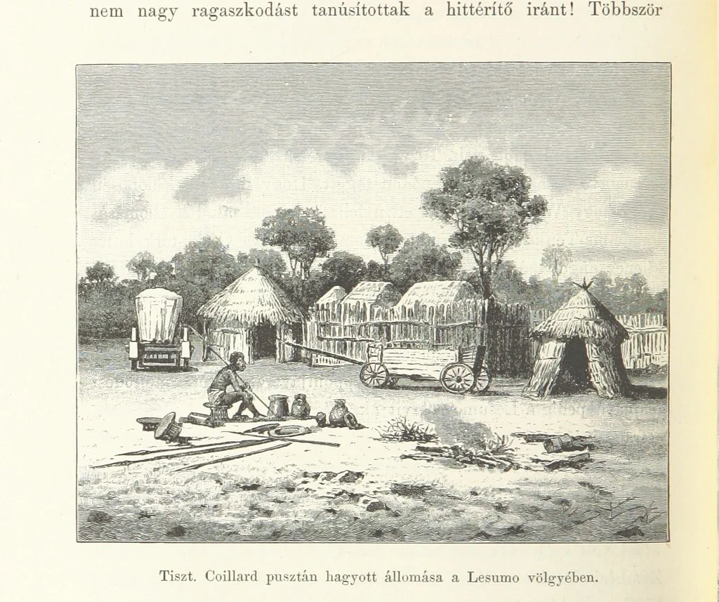 An illustration from A Fokvárostól a Masukulumbék országába, 1883-1887 ... Jogosított kiadás, ... 160 ... fametszettel és 2 térképpel, 1890, leaf 468