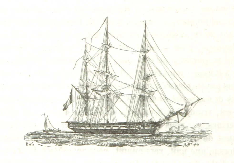 An illustration from Aventures les plus curieuses des voyageurs. Coup d'œil autour du monde, d'après les relations anciennes et modernes ... par M. Hombron. Ouvrage imité des Aventures des voyageurs par P. Blanchard, 1847, leaf 1018