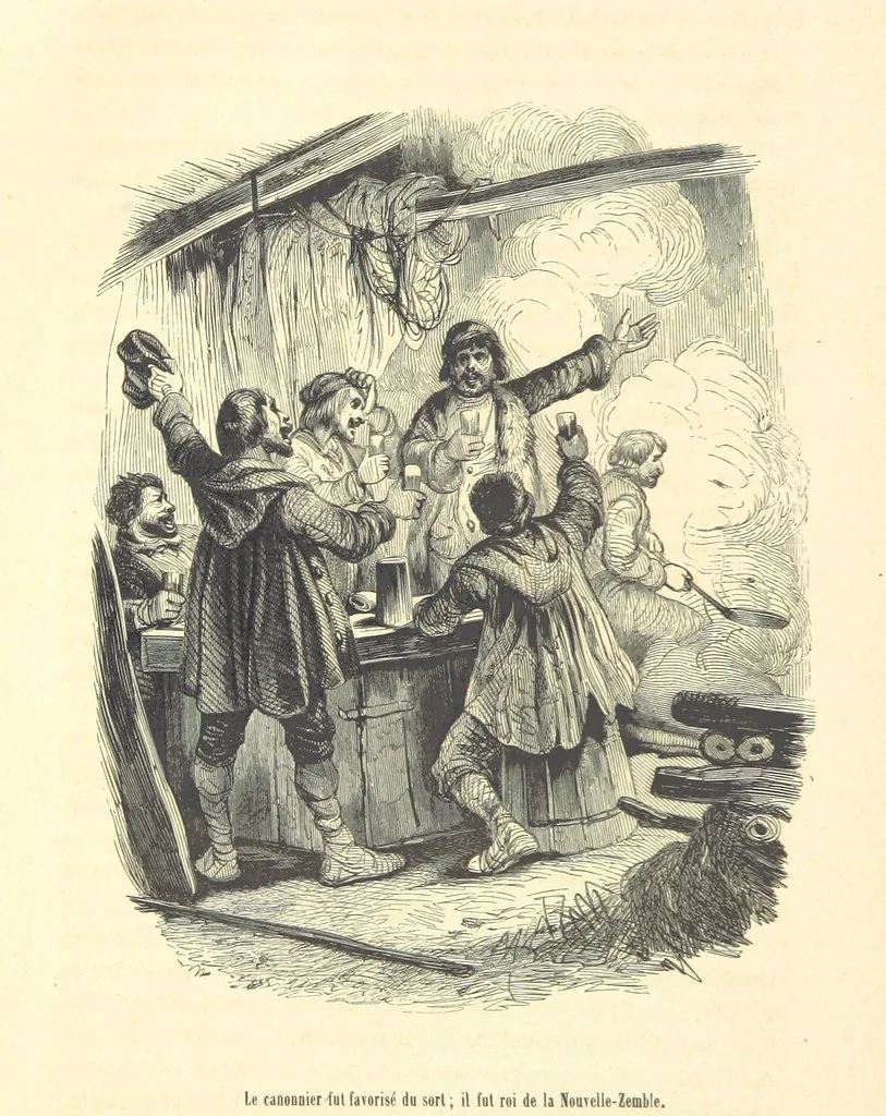 An illustration from Aventures les plus curieuses des voyageurs. Coup d'œil autour du monde, d'après les relations anciennes et modernes ... par M. Hombron. Ouvrage imité des Aventures des voyageurs par P. Blanchard, 1847, leaf 26