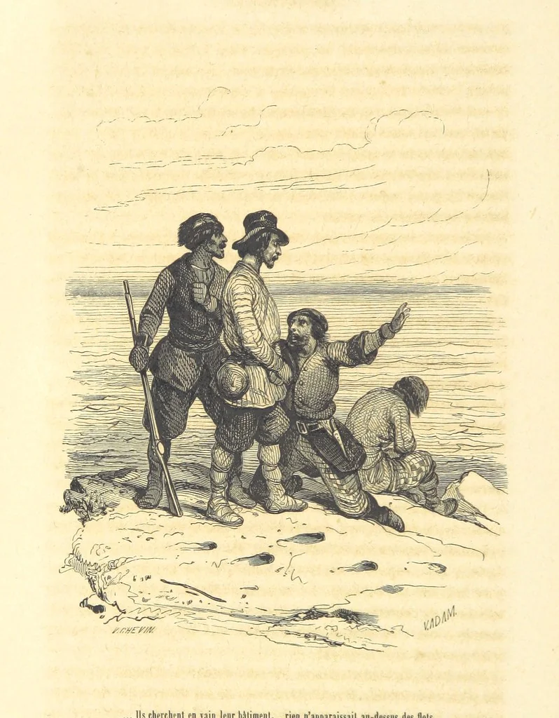 An illustration from Aventures les plus curieuses des voyageurs. Coup d'œil autour du monde, d'après les relations anciennes et modernes ... par M. Hombron. Ouvrage imité des Aventures des voyageurs par P. Blanchard, 1847, leaf 40