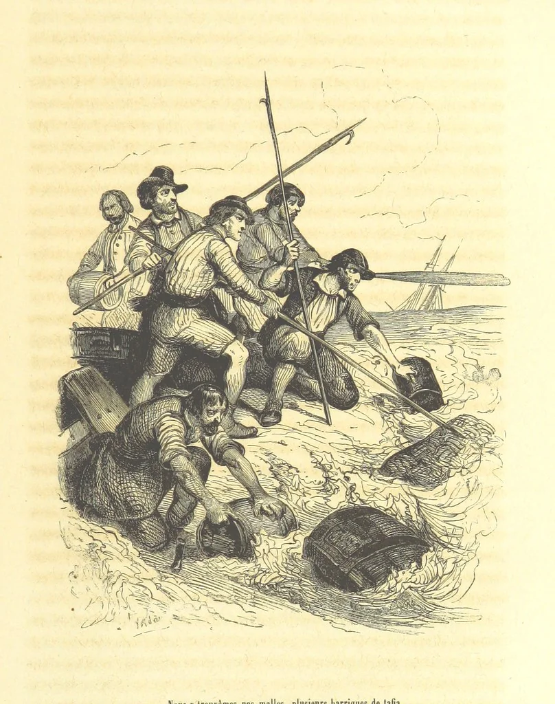 An illustration from Aventures les plus curieuses des voyageurs. Coup d'œil autour du monde, d'après les relations anciennes et modernes ... par M. Hombron. Ouvrage imité des Aventures des voyageurs par P. Blanchard, 1847, leaf 671