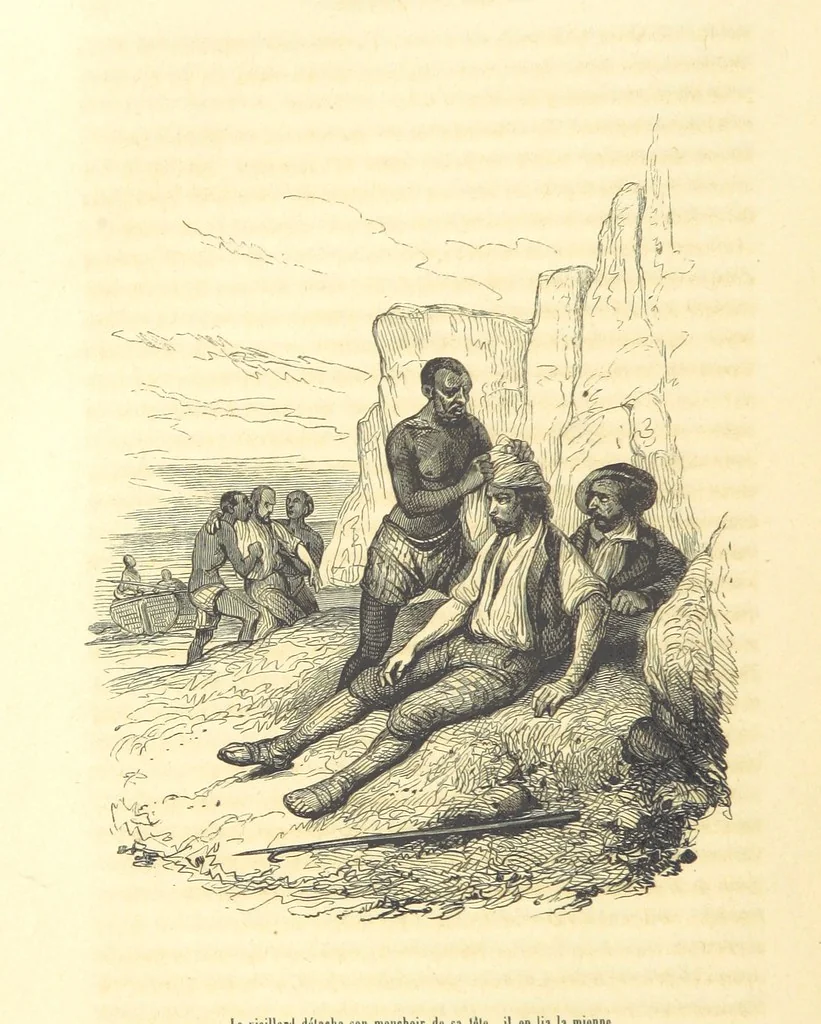 An illustration from Aventures les plus curieuses des voyageurs. Coup d'œil autour du monde, d'après les relations anciennes et modernes ... par M. Hombron. Ouvrage imité des Aventures des voyageurs par P. Blanchard, 1847, leaf 750
