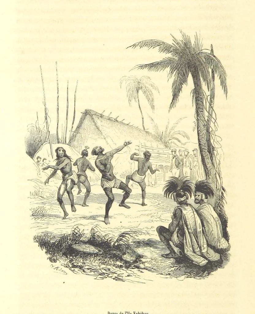 An illustration from Aventures les plus curieuses des voyageurs. Coup d'œil autour du monde, d'après les relations anciennes et modernes ... par M. Hombron. Ouvrage imité des Aventures des voyageurs par P. Blanchard, 1847, leaf 858