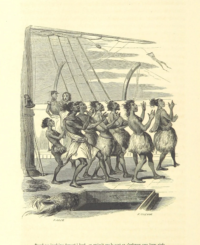 An illustration from Aventures les plus curieuses des voyageurs. Coup d'œil autour du monde, d'après les relations anciennes et modernes ... par M. Hombron. Ouvrage imité des Aventures des voyageurs par P. Blanchard, 1847, leaf 974