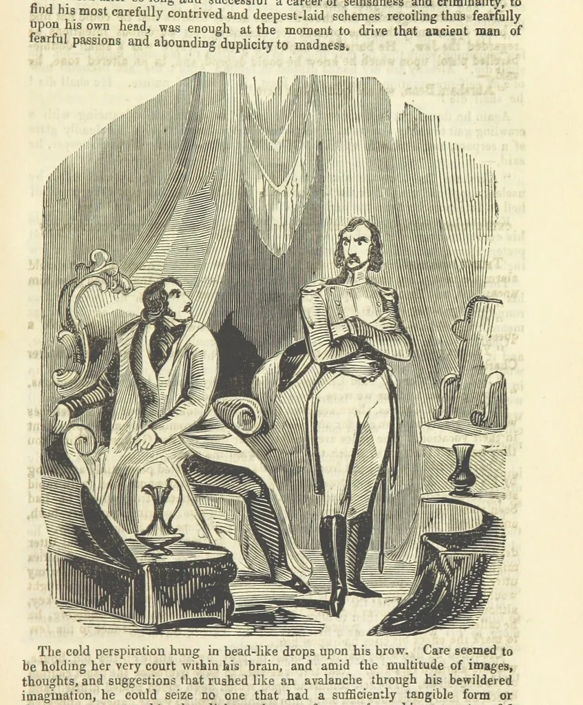 An illustration from Alice Home; or, the revenge of the blighted one ... A romance, 1848, leaf 185
