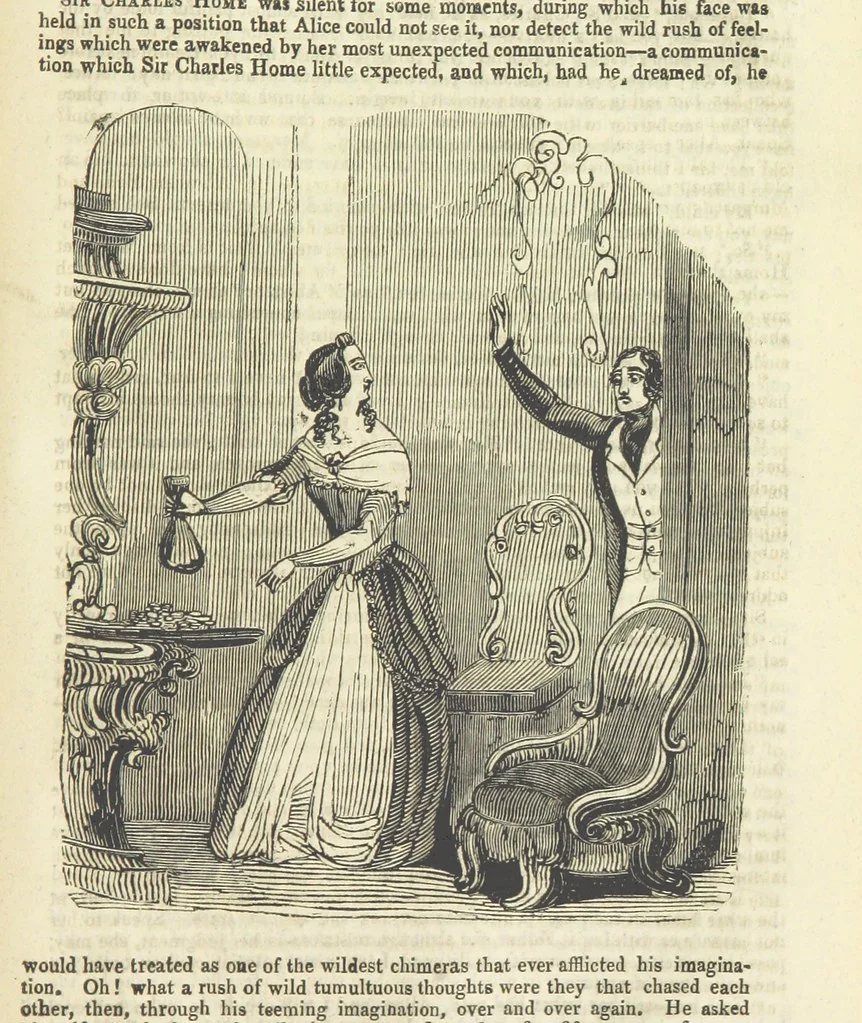 An illustration from Alice Home; or, the revenge of the blighted one ... A romance, 1848, leaf 281