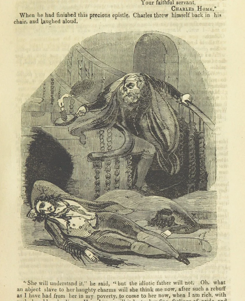 An illustration from Alice Home; or, the revenge of the blighted one ... A romance, 1848, leaf 81