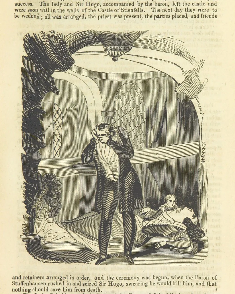An illustration from Alice Home; or, the revenge of the blighted one ... A romance, 1848, leaf 97