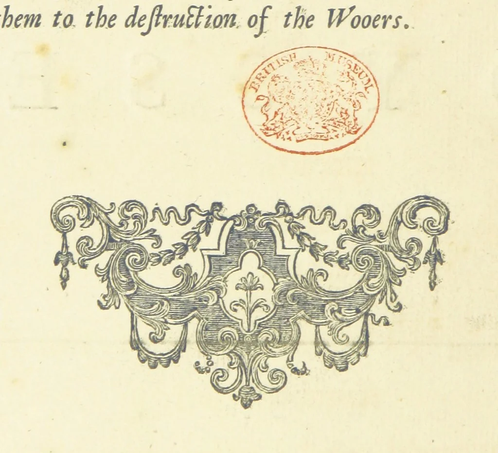An illustration from The Odyssey of Homer. [Translated into English verse, by Pope, W. Broome, and E. Fenton; with notes by W. Broome.] (A general view of the Epic poem, and of the Iliad and Odyssey, extracted from Bossu. Postscript, by Mr Pope. Homer's Battle of the Frogs and Mice [translated by T. Parnell], corrected by Mr Pope.), 1725, leaf 12