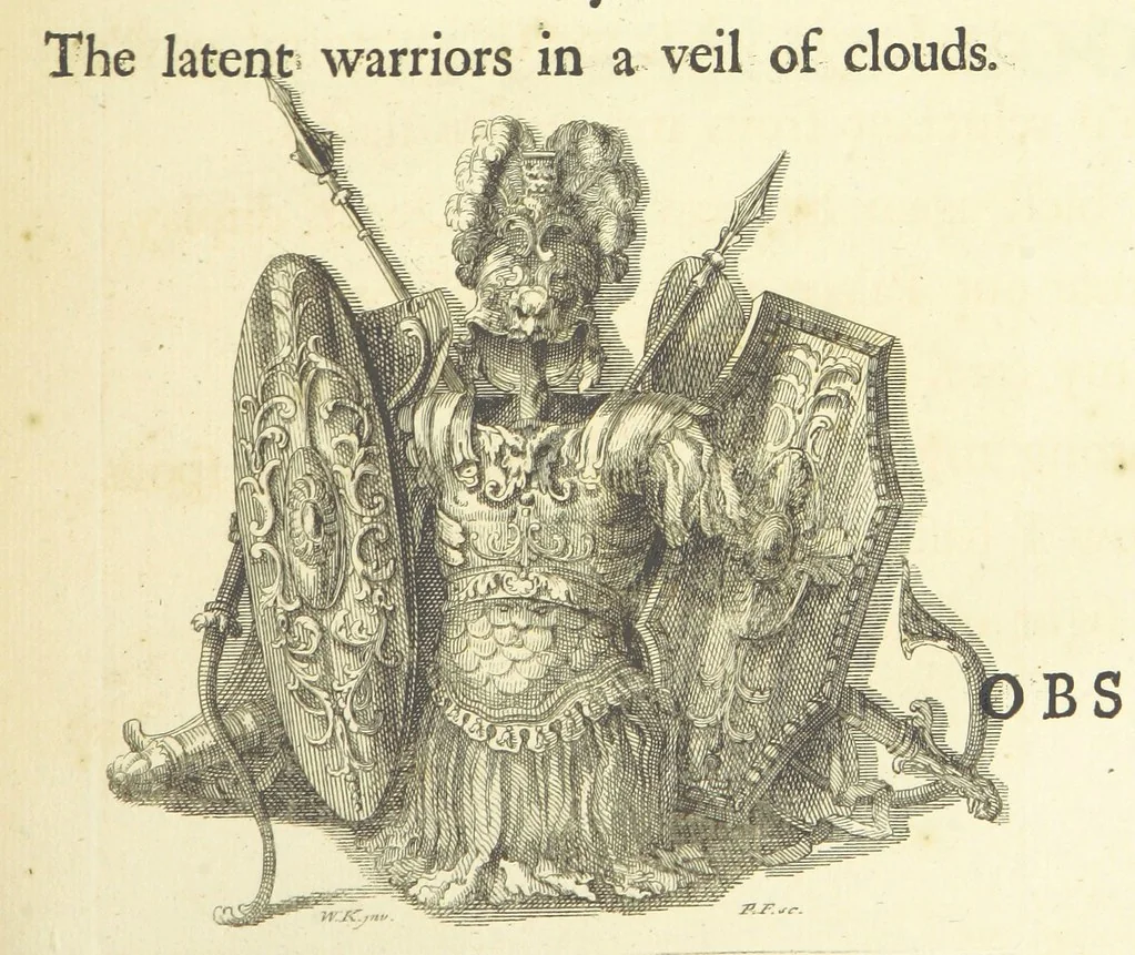 An illustration from The Odyssey of Homer. [Translated into English verse, by Pope, W. Broome, and E. Fenton; with notes by W. Broome.] (A general view of the Epic poem, and of the Iliad and Odyssey, extracted from Bossu. Postscript, by Mr Pope. Homer's Battle of the Frogs and Mice [translated by T. Parnell], corrected by Mr Pope.), 1725, leaf 199
