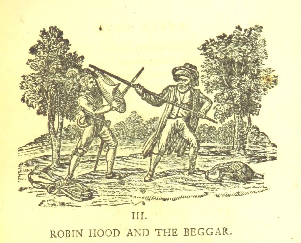 An illustration from Robin Hood; a collection of all the ancient poems, songs, and ballads now extant relative to that ... outlaw. To which are prefixed historical anecdotes of his life. [Edited by J. Ritson. With wood engravings by Thomas Bewick, 1795, leaf 227