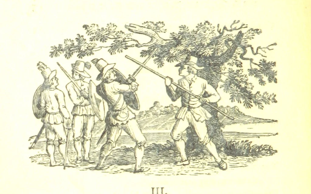 An illustration from Robin Hood; a collection of all the ancient poems, songs, and ballads now extant relative to that ... outlaw. To which are prefixed historical anecdotes of his life. [Edited by J. Ritson. With wood engravings by Thomas Bewick, 1795, leaf 320