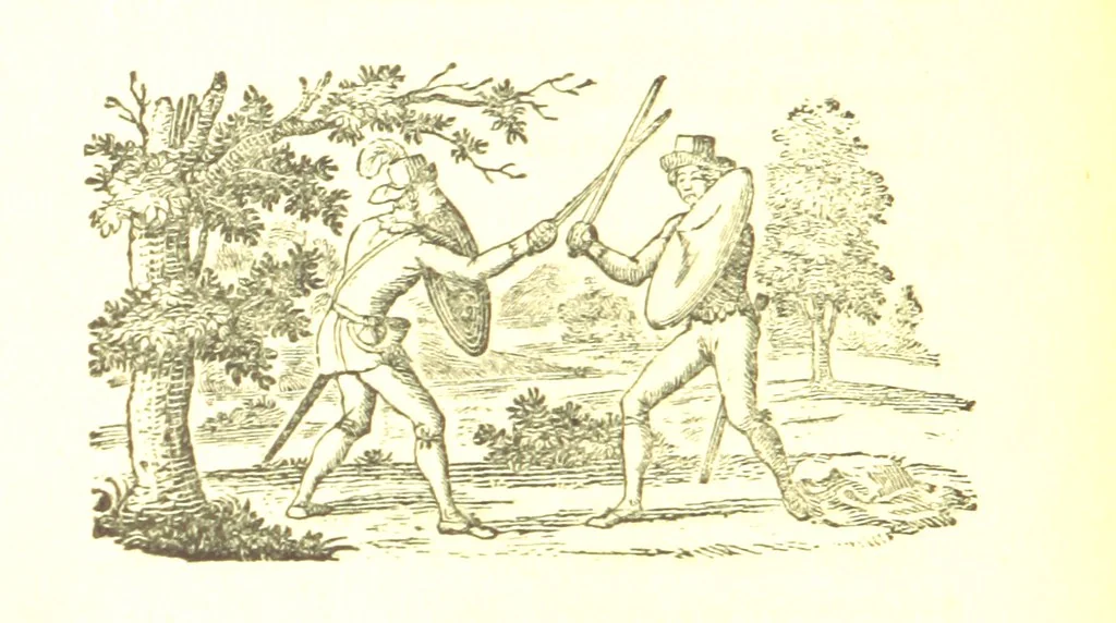 An illustration from Robin Hood; a collection of all the ancient poems, songs, and ballads now extant relative to that ... outlaw. To which are prefixed historical anecdotes of his life. [Edited by J. Ritson. With wood engravings by Thomas Bewick, 1795, leaf 370