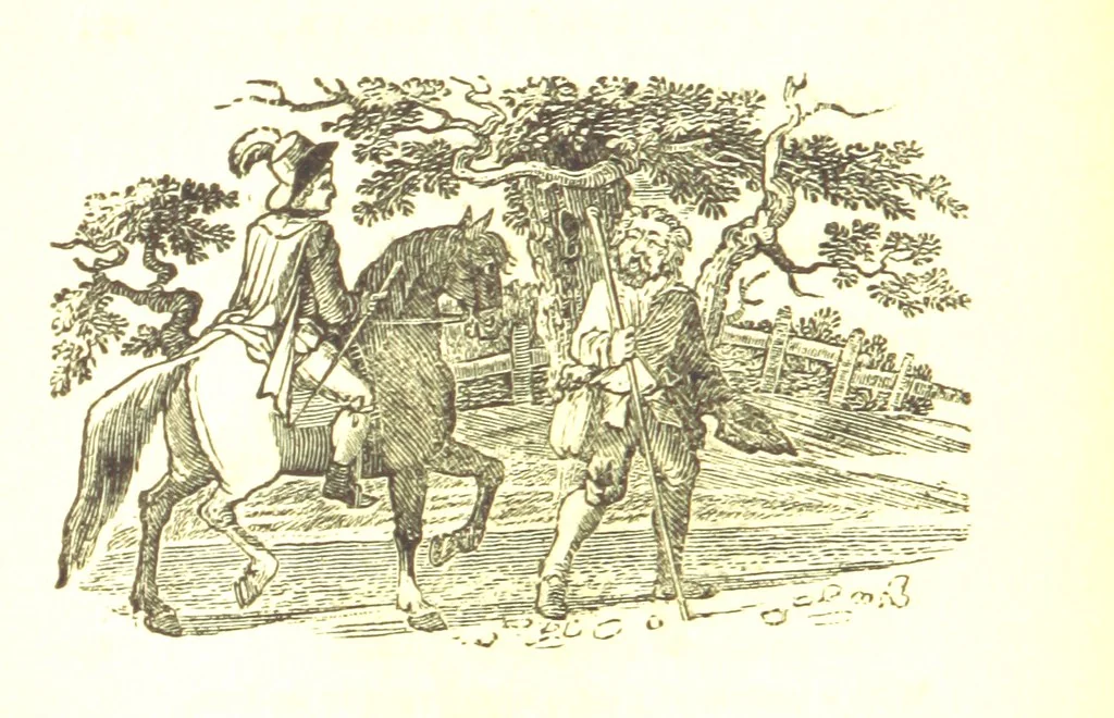 An illustration from Robin Hood; a collection of all the ancient poems, songs, and ballads now extant relative to that ... outlaw. To which are prefixed historical anecdotes of his life. [Edited by J. Ritson. With wood engravings by Thomas Bewick, 1795, leaf 426