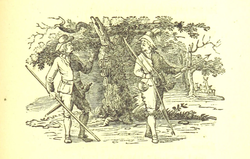 An illustration from Robin Hood; a collection of all the ancient poems, songs, and ballads now extant relative to that ... outlaw. To which are prefixed historical anecdotes of his life. [Edited by J. Ritson. With wood engravings by Thomas Bewick, 1795, leaf 437
