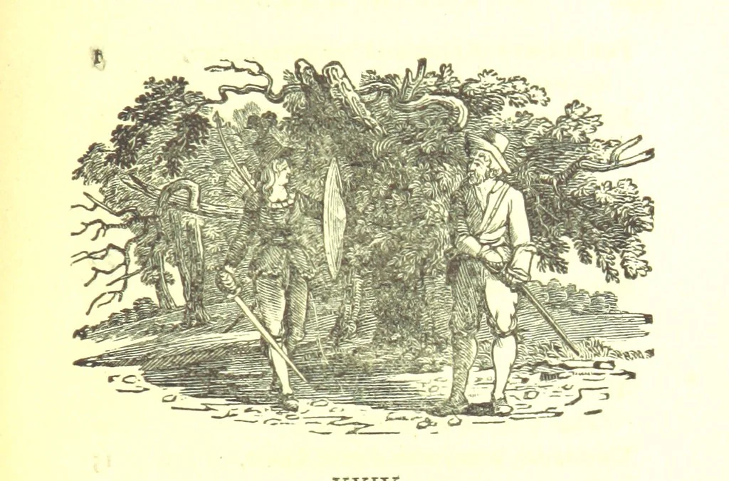 An illustration from Robin Hood; a collection of all the ancient poems, songs, and ballads now extant relative to that ... outlaw. To which are prefixed historical anecdotes of his life. [Edited by J. Ritson. With wood engravings by Thomas Bewick, 1795, leaf 461