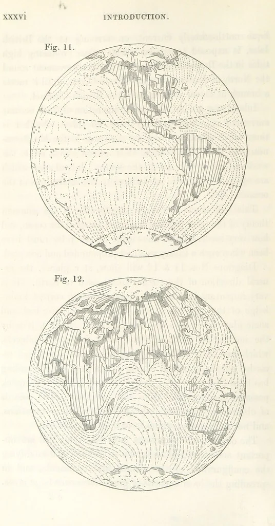 An illustration from Geology and Terrestial Magnetism ... Third edition, with a new and illustrated introduction and appendix, twenty-nine plates, and numerous woodcuts, 1865, leaf 44