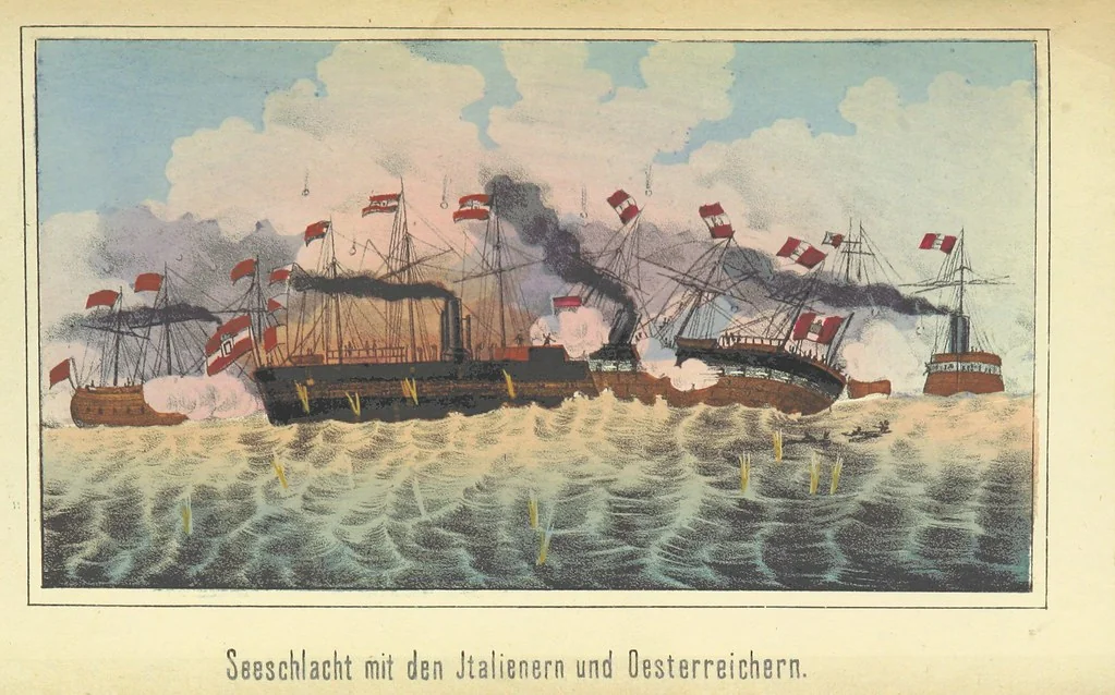 An illustration from Deutschlands Wiedergeburt. Chronik für das sächsische Volk. Getreue Darstellungen der-Feldzüge des ... Jahres 1866. ... Bearbeitet [by] E. H. [and] W. v. Trützschler, etc, 1868, leaf 261