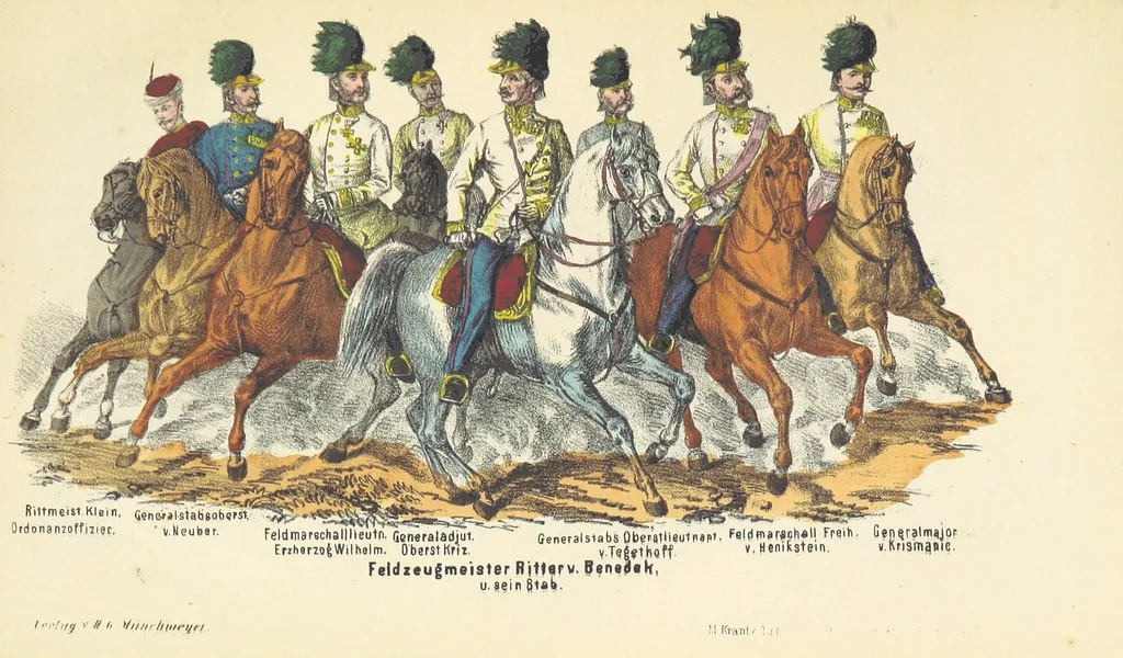 An illustration from Deutschlands Wiedergeburt. Chronik für das sächsische Volk. Getreue Darstellungen der-Feldzüge des ... Jahres 1866. ... Bearbeitet [by] E. H. [and] W. v. Trützschler, etc, 1868, leaf 561