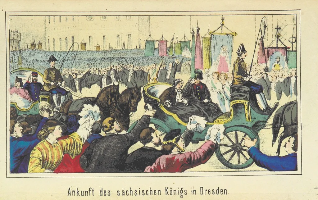An illustration from Deutschlands Wiedergeburt. Chronik für das sächsische Volk. Getreue Darstellungen der-Feldzüge des ... Jahres 1866. ... Bearbeitet [by] E. H. [and] W. v. Trützschler, etc, 1868, leaf 9