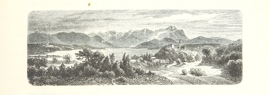 An illustration from Der Starnberger See, Bavaria. Eine Wanderung durch seine Uferorte. Wort und Bild von G. A. H. Holzschnitte von H. Wolf, 1876, leaf 23