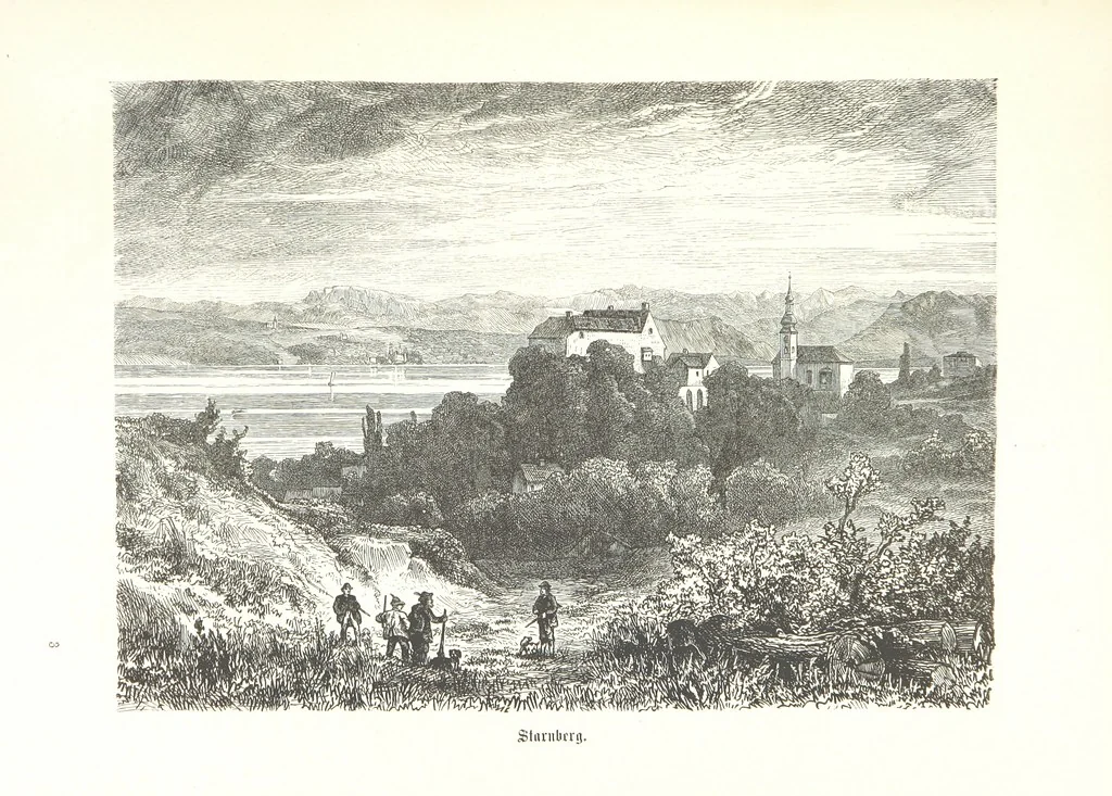 An illustration from Der Starnberger See, Bavaria. Eine Wanderung durch seine Uferorte. Wort und Bild von G. A. H. Holzschnitte von H. Wolf, 1876, leaf 27