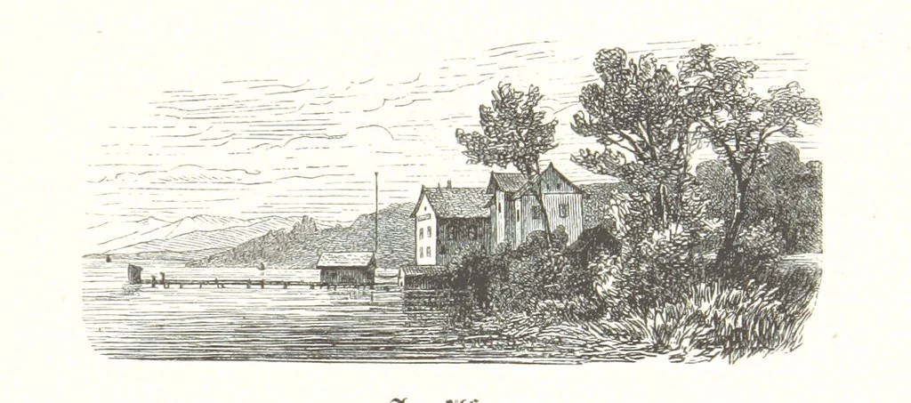 An illustration from Der Starnberger See, Bavaria. Eine Wanderung durch seine Uferorte. Wort und Bild von G. A. H. Holzschnitte von H. Wolf, 1876, leaf 39